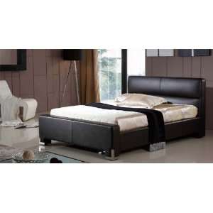  1pc Contemporary Modern Leather Queen Bed, DS STE B1