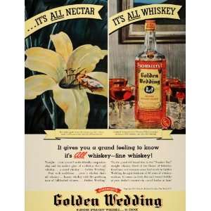  1937 Ad Schenleys Golden Wedding Whiskey Honey Bee 