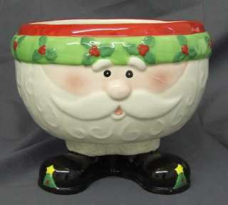Chirstmas Santa Claus Footed Popcorn Bowl Wishes Wonder  