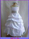 NEW WHITE KEY LIME GREEN FLOWER GIRL BRIDESMAID DRESS  