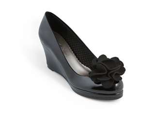   Phillips Kristin Wedge Black Patent High Heel Shoe NEW in box  