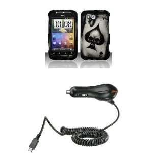 HTC Wildfire S (T Mobile) Premium Combo Pack   Black Ace Spade Silver 