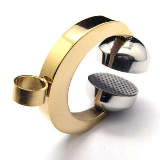Golden Headphones Stainless Steel Pendant Necklace 5152  
