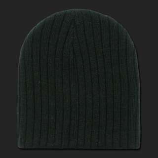 Solid Black Cable Beanie Knit Cap Skully Winter Hat  