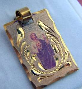St Saint Jude Charm Pendant 14Kt Gilded Catholic Gift Boxed Medal 