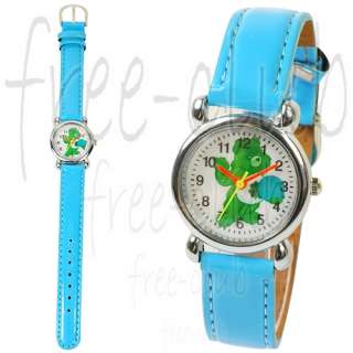 Care Bear Good Lucky Bear Blue Leather Wrist Watch  