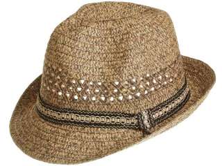 HJ1657 Brown Braid Straw Mens Fedora Trilby Hat  