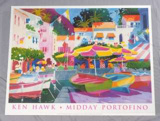 KEN HAWK Midday Portofino 1991 Poster Key West Florida  