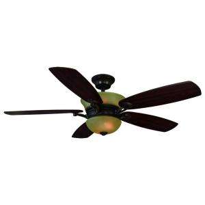 Hampton Bay Minorca 52 in. Gilded Mahogany Indoor Ceiling Fan 26691 at 