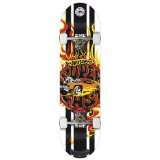 Hot Wheels Kinder Skateboard Fireboard, weiss schwarz rot gelb, 31x7 