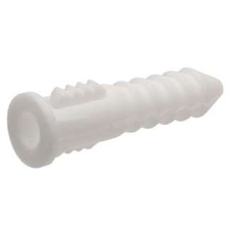  White #8 10 X 1 In. Ribbed Plastic Anchor With Pan Head Combo Drive 