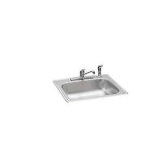All In One Top Mount Stainless Steel 21 3/8X24 3/8X7 4 Hole Single 