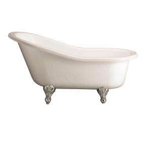 Pegasus 5 ft. Acrylic PolishedChrome Ball and Claw Feet Slipper Tub in 