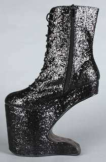 Sole Boutique The Chablis Shoe in Black Glitter  Karmaloop 