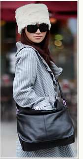 New Women Black Genuine Leather Handbag Shoulder Tote Bag 8165  