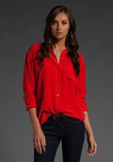 EQUIPMENT Daddy Blouse in Flame Scarlet  