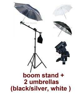 Studio Photo Strobe Speedlite Flash Umbrella Boom Kit  