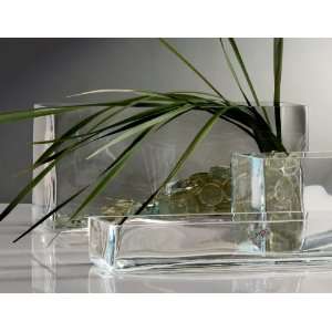Glasvase Vase Glas Blumenvase Tischvase Glasschale groß rechteckig 