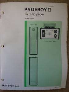 Motorola PAGEBOY II FM Radio Pager AO3FNC Manual # 83  