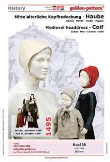   Haube golden pattern Middle Ages Historical Sewing Pattern