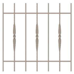Unique Home Designs Cottage Rose 36in. x 36 in. Tan 7 Bar Window Guard