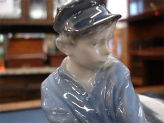 Fine Condition Figurine of Boy with Reluctant Calf