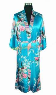Flower Kimono Robe Sleepwear/Robe Yukata Blue WRD 04  
