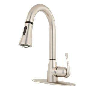    Down Sprayer Kitchen Faucet in Brushed Nickel 8184 