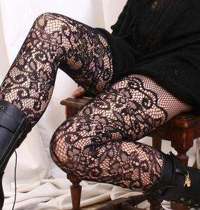 Vintage French Venise LACE Mid Thigh Pantyhose Hoisery  