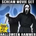  Scream Kostüm Discount Komplett Super Set mit Plastikmaske 