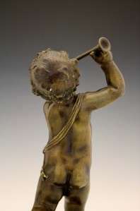   FRENCH BRONZE REVELING CHERUBIC FIGURES W/ MUSICAL INSTRUMENTS  