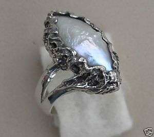 TENNESSEE PEARL RING RIVER PEARL STERLING SILVER SIZE 6  