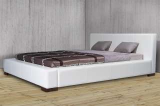 Bond Lederbett Doppelbett Bond Leder Bett 160 x 200 cm weiss  