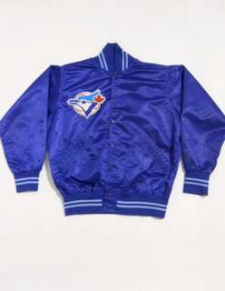Vintage 80s Game Used Wilson TORONTO BLUE JAYS Satin WARM UP Jacket 46 