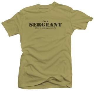 Sergeant Funny Rude Ego Humor New Mens T shirt  