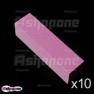 10X Pink Nail Art Buffer Buffing Sanding Files Block  