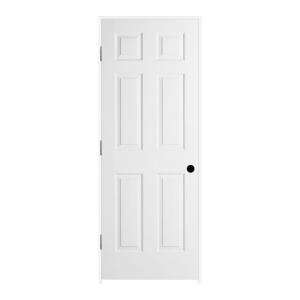   in. White Right Hand Solid Core Composite Primed 6 Panel Prehung Door