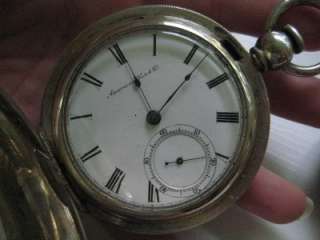 Antique American Watch Co. Pocket Watch Silver Hunting  