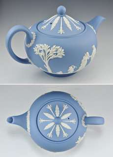 Blue English Jasperware Wedgwood Teapot Good Condition  