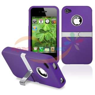 Purple w/ Chrome Stand Hard Cover CASE+PRIVACY LCD Protector for 