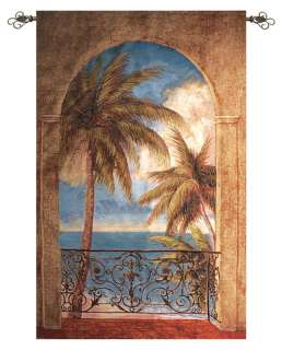 Palm Tree Archway Large Coastal Wall Hanging Tapestry  