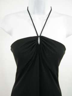 LAUNDRY Long Black Sleeveless Halter Dress Sz 8  