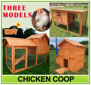Pawhut Deluxe Wood Chicken Coop Poultry Hen House Feeder Rabbit Hutch 