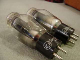   RADIOTRON 2A3 VACUUM POWER TUBES MATCHED SET CLEAN TESTED IDENTICAL PR