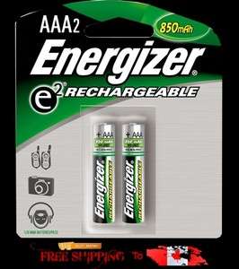   Rechargeable Battery AAA 850 mAh 1.2V NiMH (2x1) 2 Pack NEW Batteries