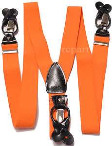 NEW Convertible mens suspenders braces Orange  