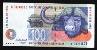 SOUTH AFRICA 100 RAND 126A 1999 BUFFALO ZEBRA UNC NOTE  