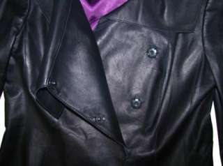 ANNE KLEIN LIGHT WEIGHT BUTTERY BLACK LEATHER JACKET~S  