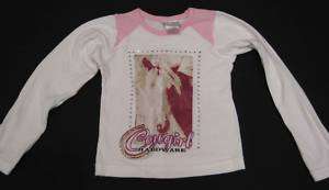 Girls T Tee Shirt XS Cowgirl Hardware Horse Long Sleeve  