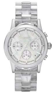 Neu DKNY Transparent Plastik Chronograph Damen Uhr Damenuhr Armbanduhr 